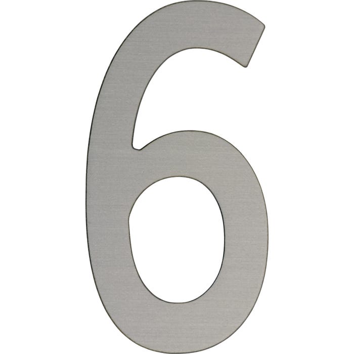 Cyfra 6 samoprzylepna srebrny szczotkowany 50 mm