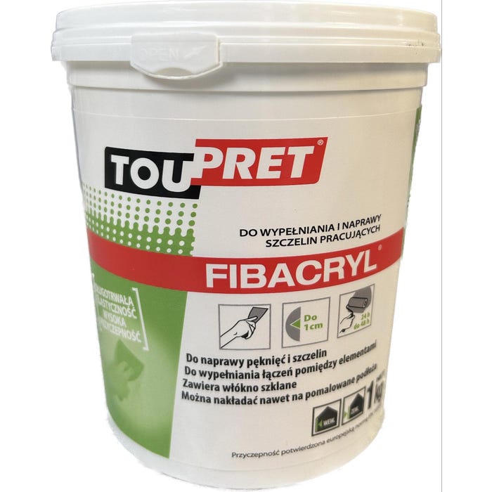 Lekka szpachla do spękań z włóknem szklanym Toupret Fibacryl 1kg