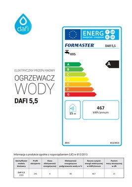 Elektryczny ogrzewacz wody Dafi 5,5k W podumywalkowy 1