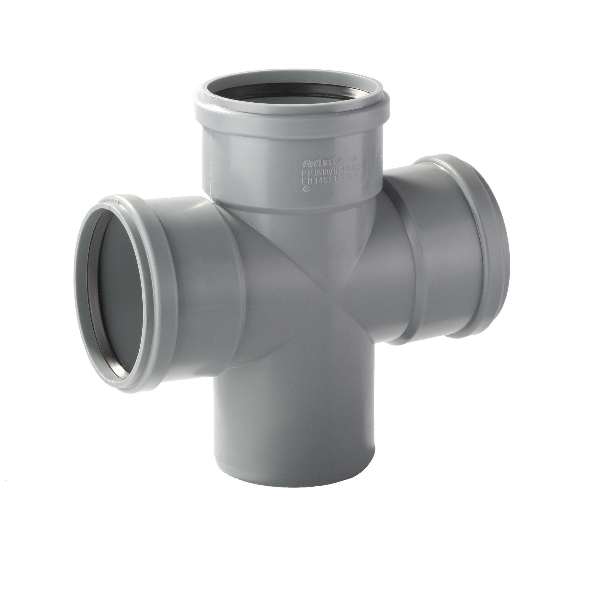 Czwórnik do kanalizacji wewnętrznej 90° 110 mm 1