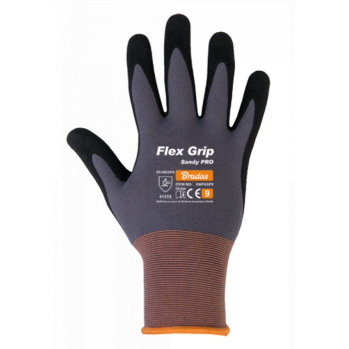 Rękawice powlekane nitrylem FLEX GRIP SANDY PRO Bradas, rozm. 9 (L)