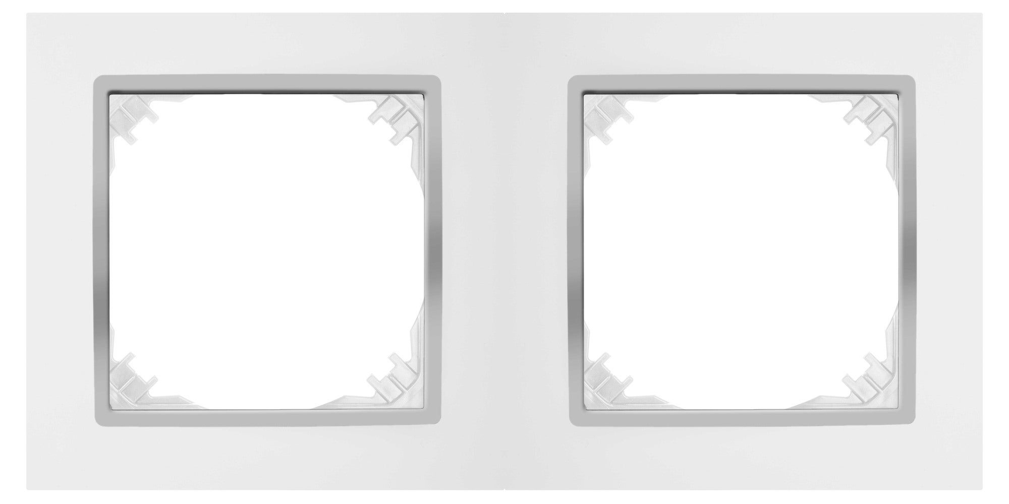 Santra biały/chrom ramka x2