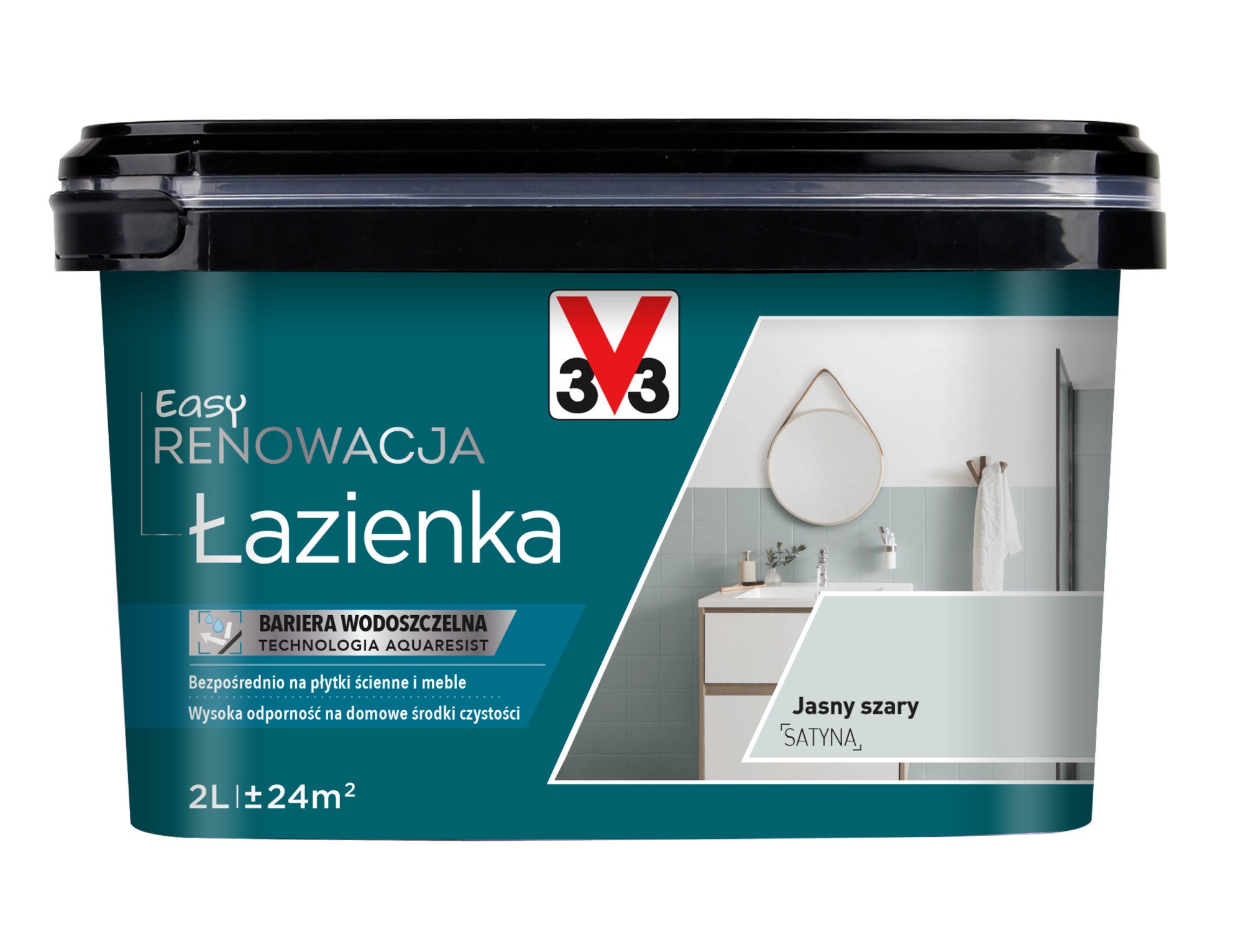 Farba do łazienki V33 jasy szary 2l 0