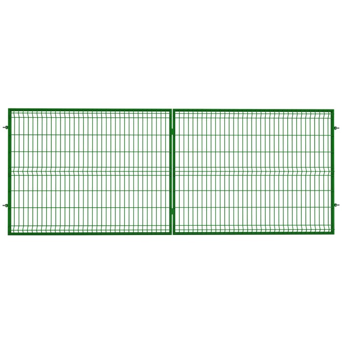 Brama ogrodzeniowa panelowa dwuskrzydłowa zielona 150x400 cm