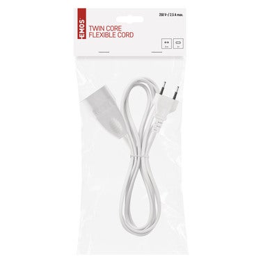 Przedłużacz 2P 2x0.75 3m plaskie gniazdo 1