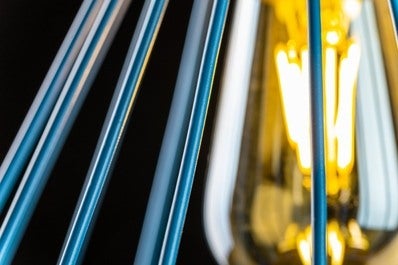 Oprawa sufitowa TESS 1x E27, niebieski, średnica 24cm, materiał metal 3