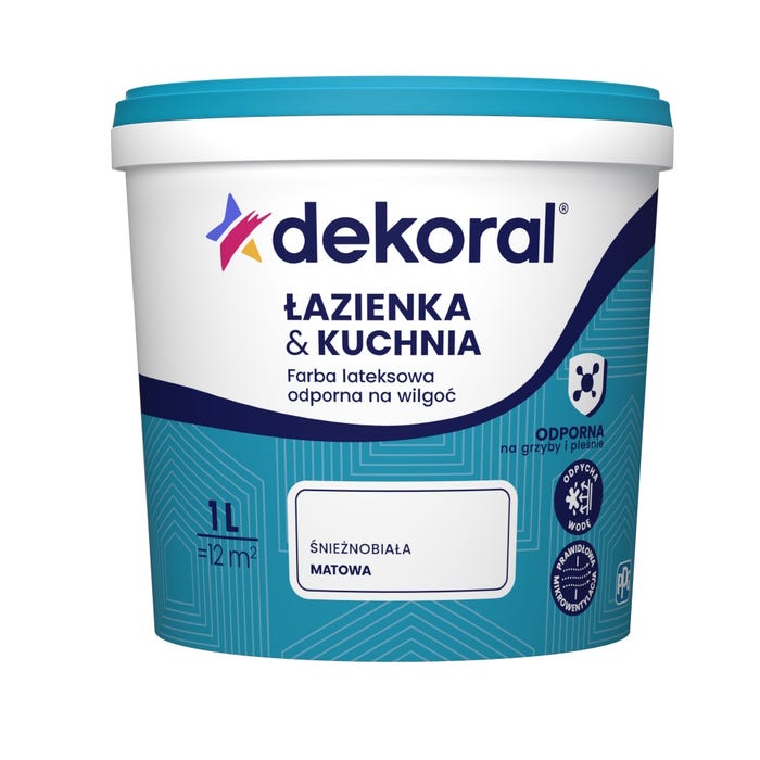 Farba Dekoral Łazienka & Kuchnia biała 1l