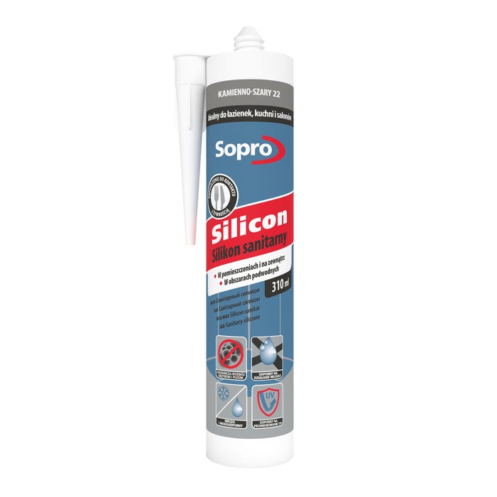 Silikon sanitarny Sopro 35 kamienno szary 310ml