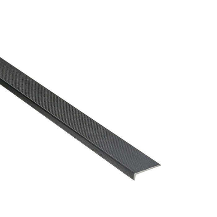 Kątownik schodowy aluminiowy czarny szczotkowany 25x6x1.5mm 1m