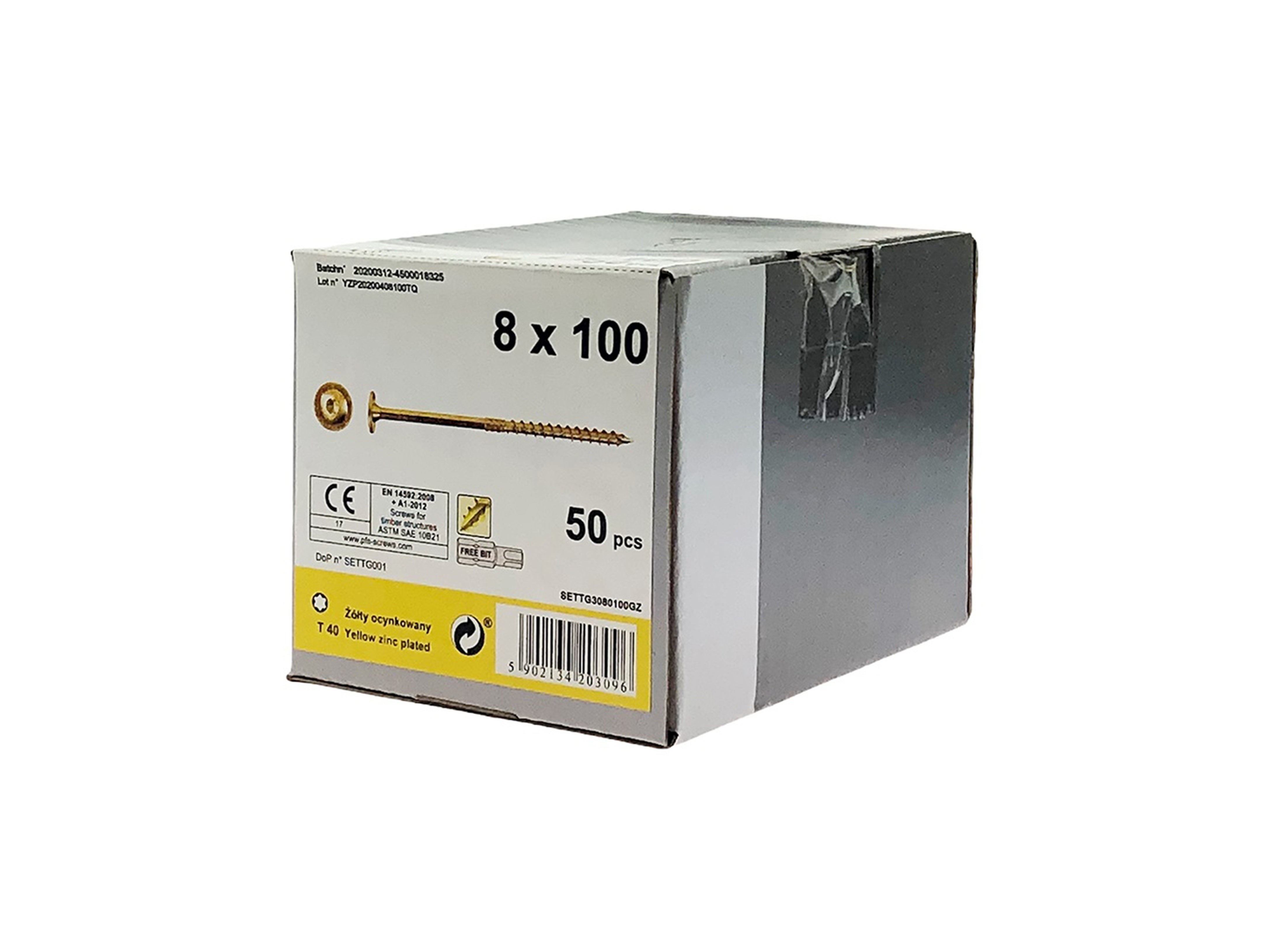 Wkręt konstrukcyjny 8.0x100 mm (50 szt.) 1