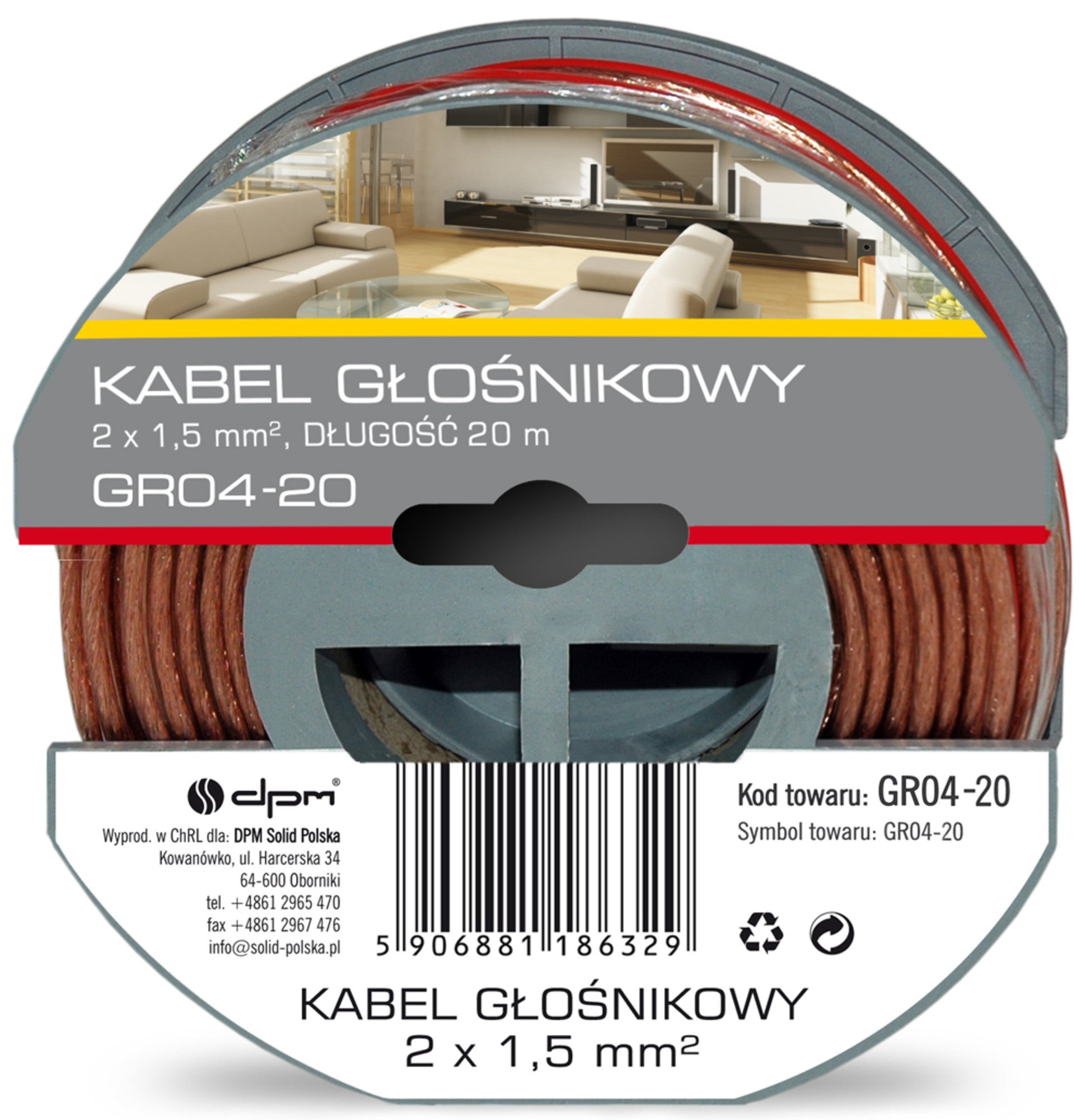 Przewód głośnikowy 2x1,5mm2 20m