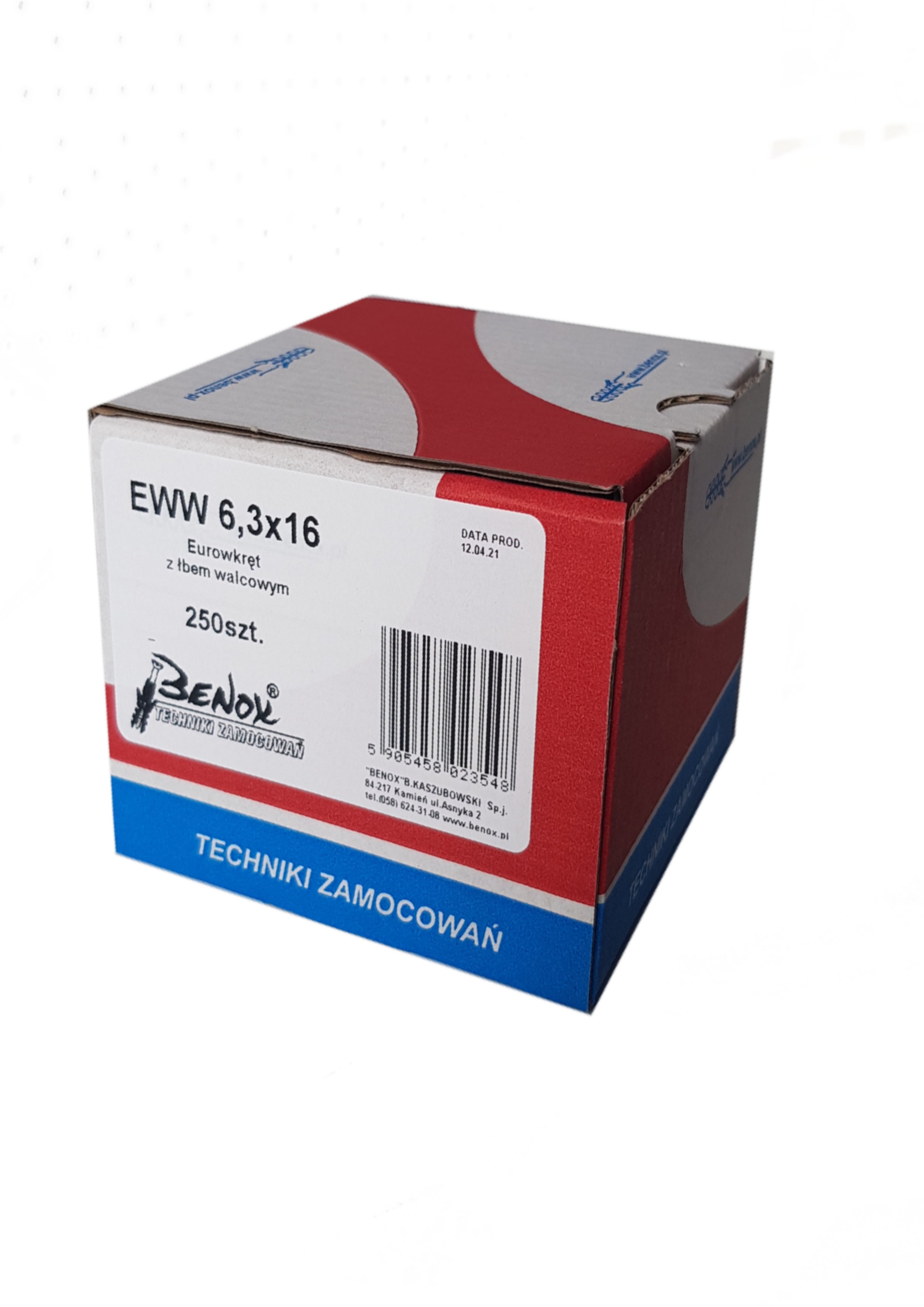 Wkręt EURO do prowadnic łeb walcowy 6.3x16 mm (250 szt.) 1