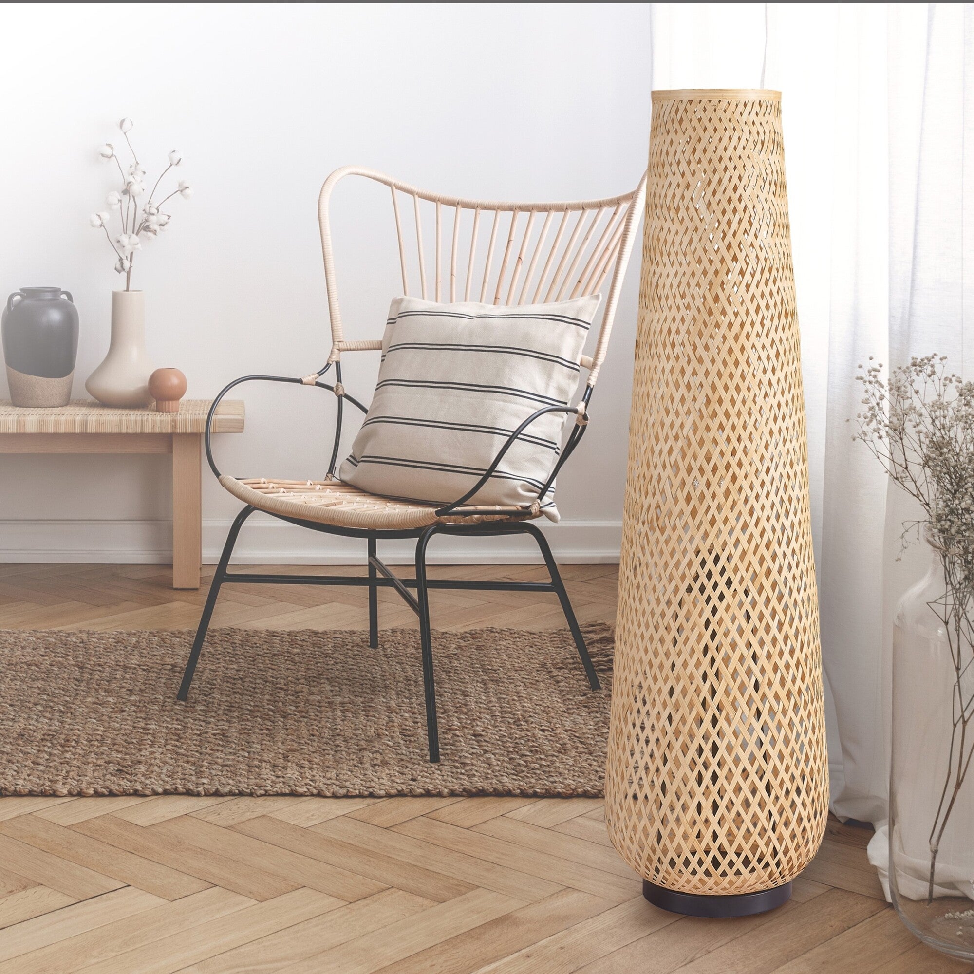 Lampa podłogowa Zanzibar 1xE27 naturalna 2