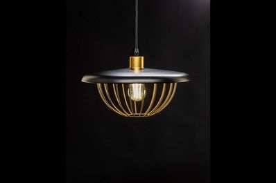 Oprawa sufitowa TULIP 1x E27, czarno-złoty, średnica 36,5cm, materiał metal 2