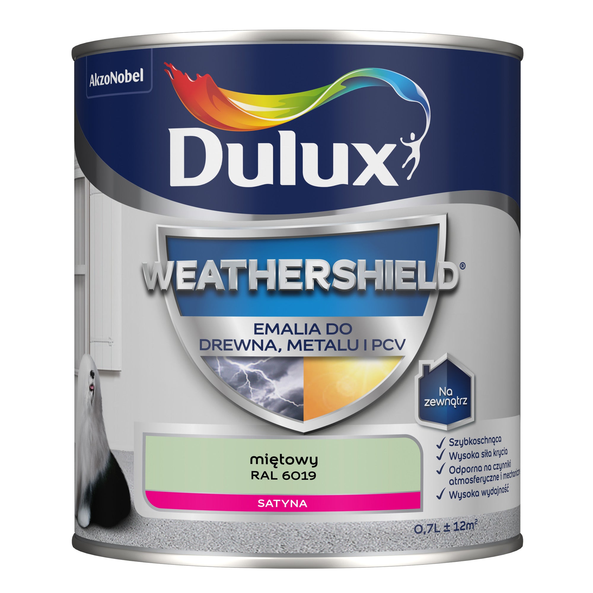 Farba elewacyjna Dulux Weathershield RAL 6019 miętowy 0,7l