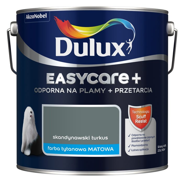 Farba Dulux EasyCare + skandynawski turkus 2,5l