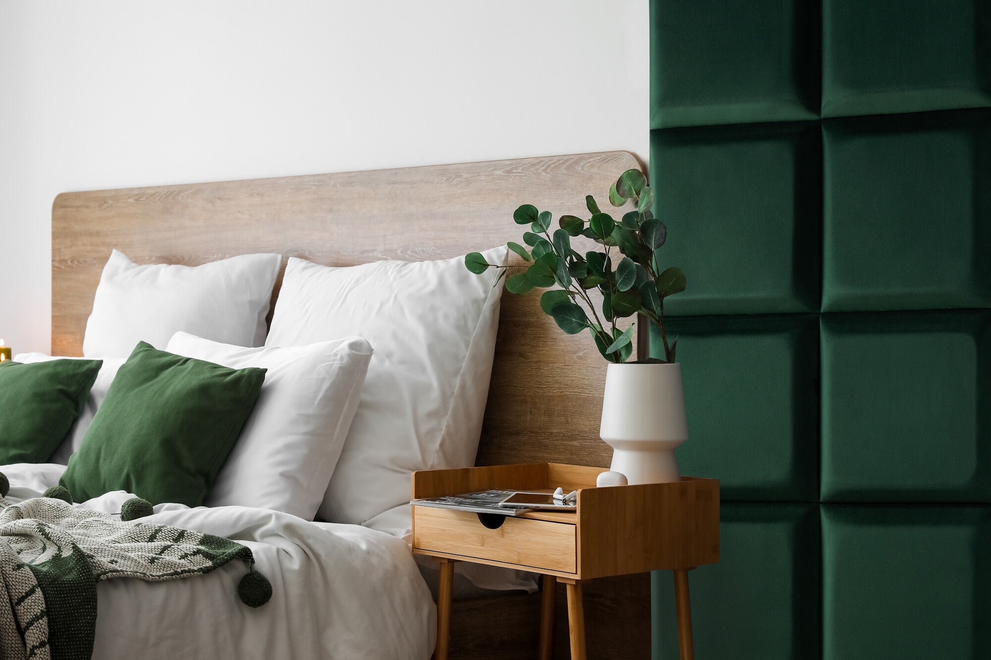 Panel tapicerowany SOFTLINE SL SQ 300x300 ciemna zieleń 1