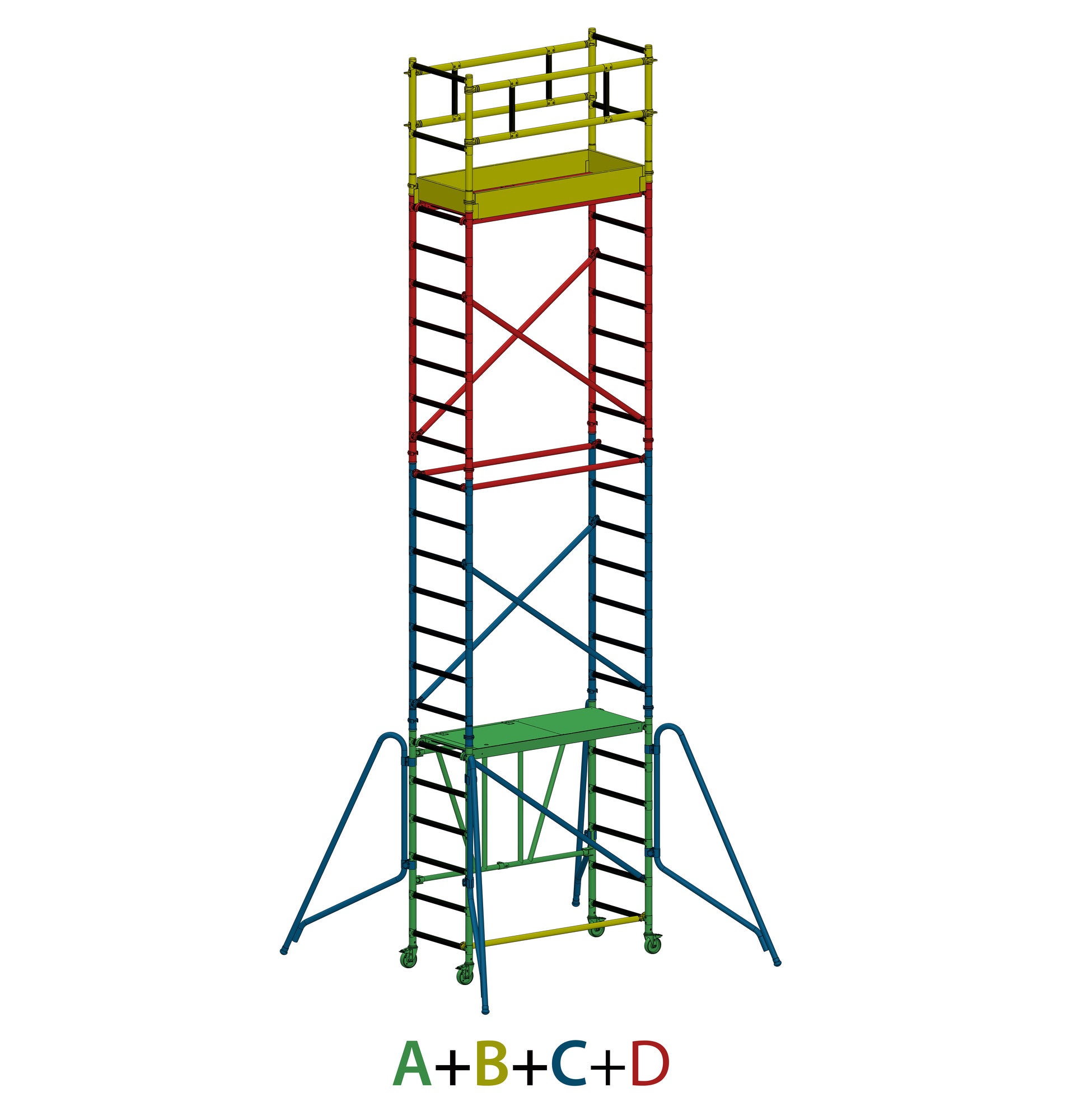 Rusztowanie Faraone Compact XS Pakiet D, 180x75 cm, 7,6 m, aluminium