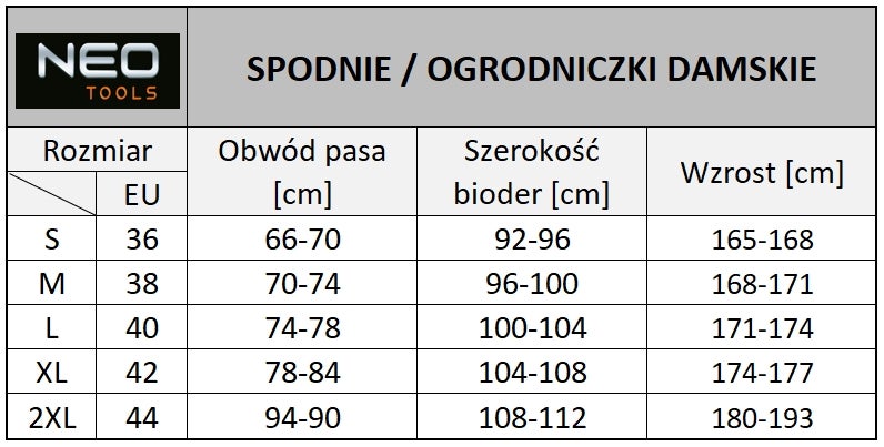 Spodnie robocze damskie 80-220 NEO, rozm. XL (42) 1