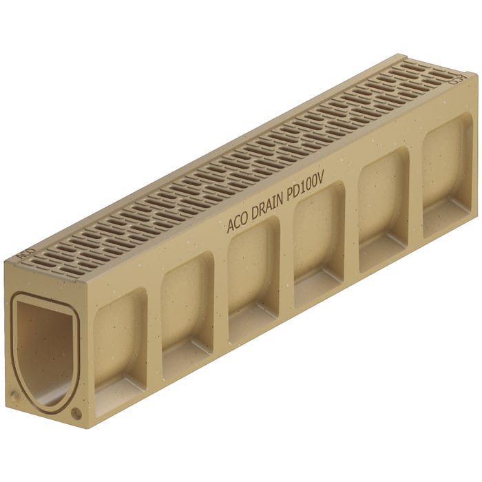 Kanał odpływowy D400 Monoblock polimerobeton H23 1m beżowy