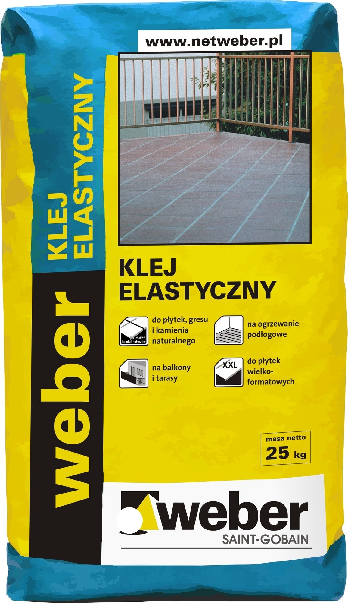 Klej do płytek elastyczny Weber 25 kg 0