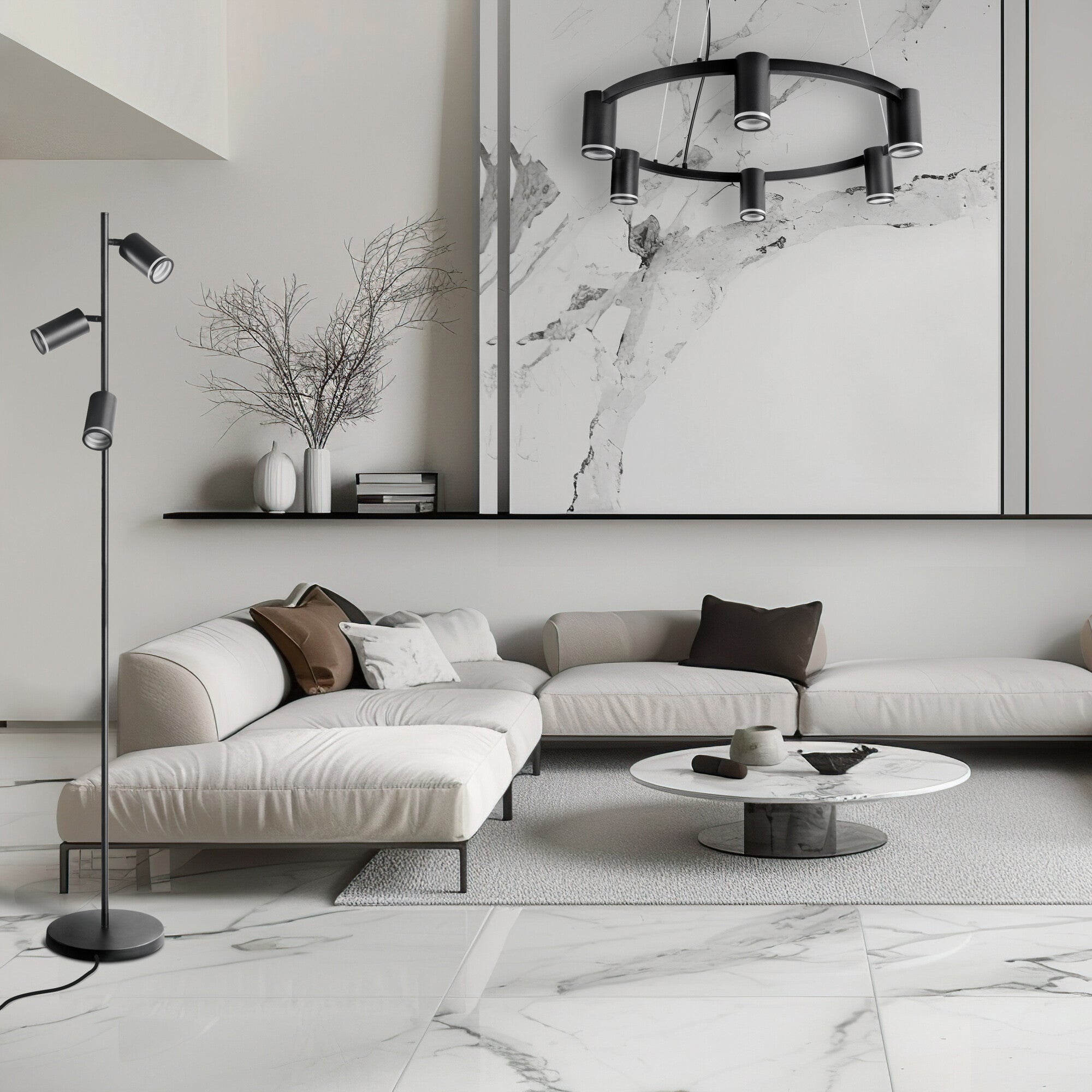 Lampa podłogowa Paris 3xGU10 czarna 1