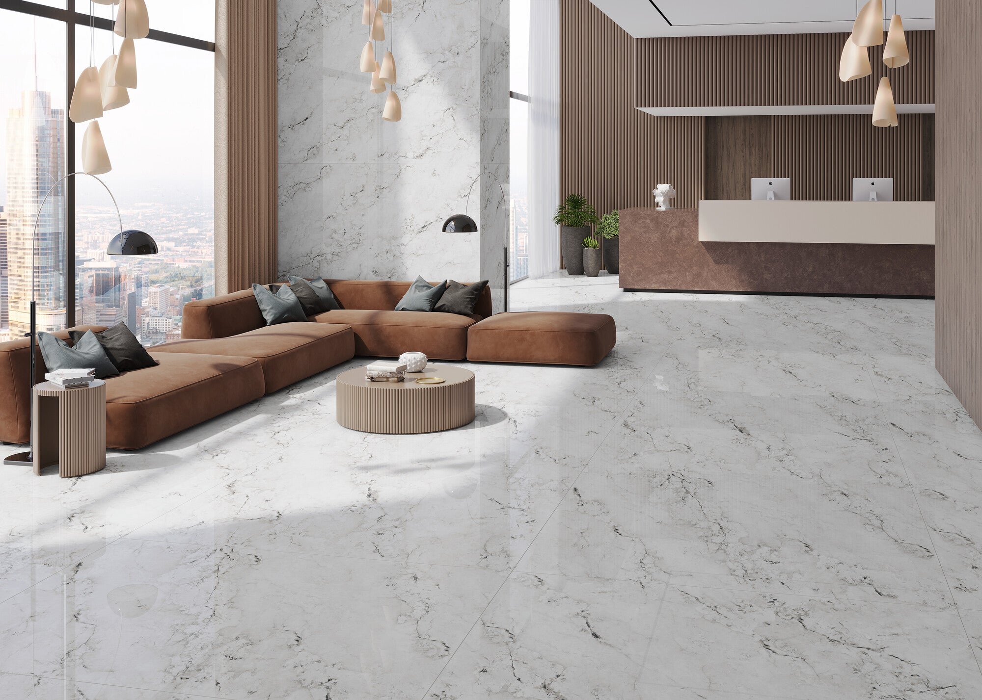 Gres szkliwiony Crystal Soft White Carving 60x120 cm 1.44 m2 1