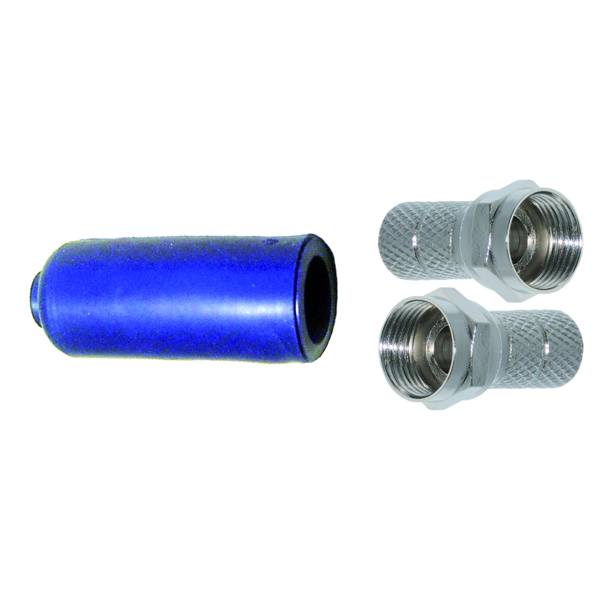 Zestaw 2 x wtyk F (7 mm) + gumowa osłona