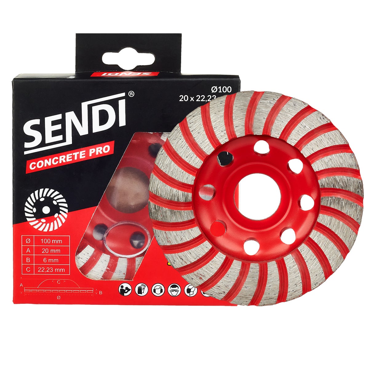 Tarcza diamentowa do szlifowania betonu, 100mm - SENDI 2