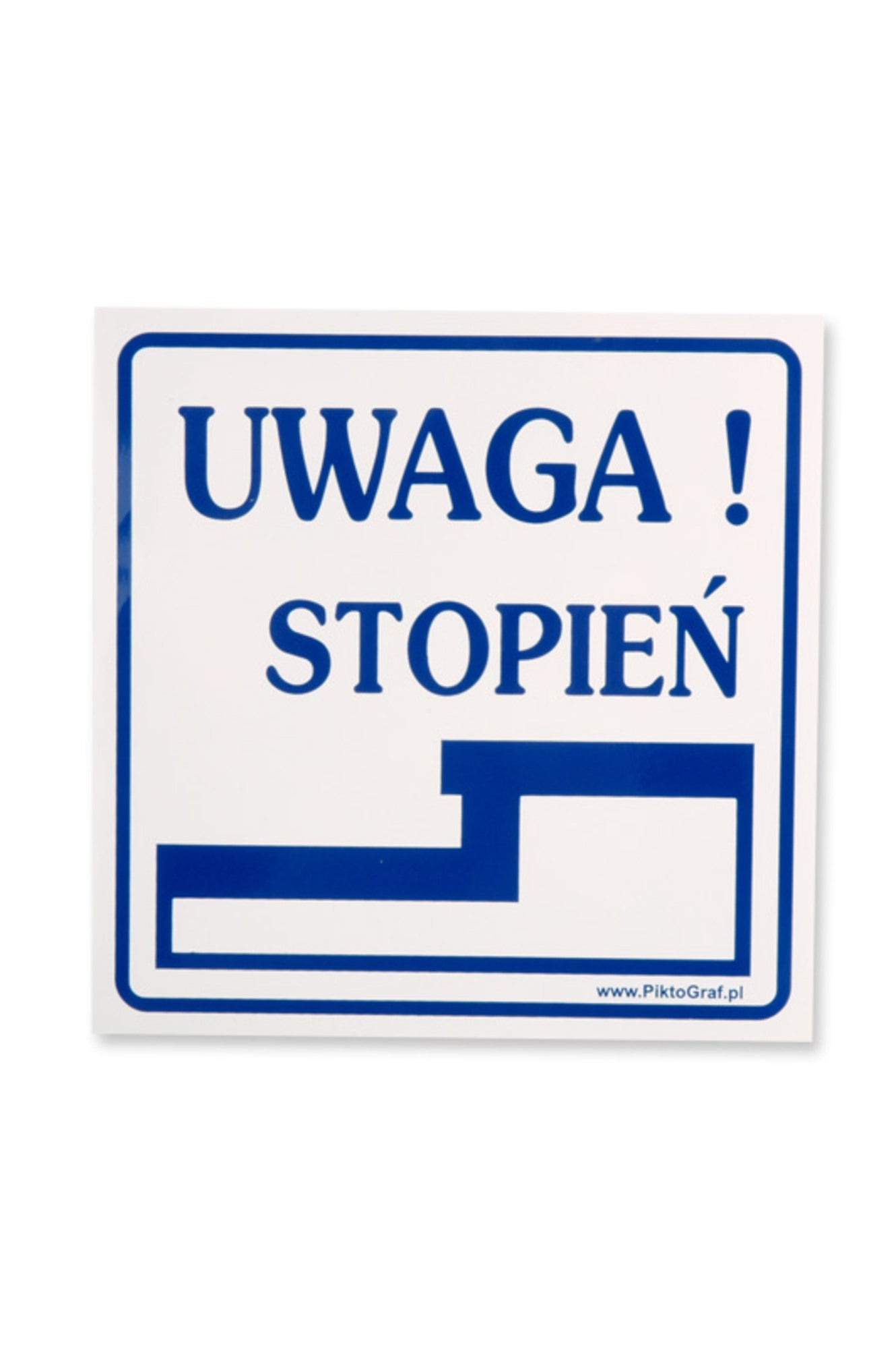 Znak informacyjny UWAGA STOPIEŃ P-11 A 0