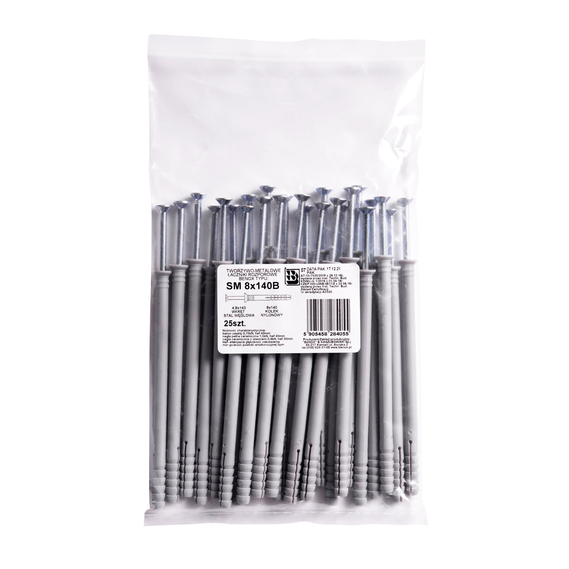 Kołek do szybkiego montażu 8.0x140 mm (25 szt.) 1