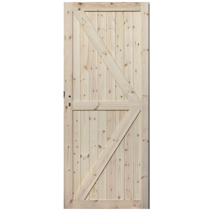 Skrzydło pełne Loft 2 70 prawe sosna surowa