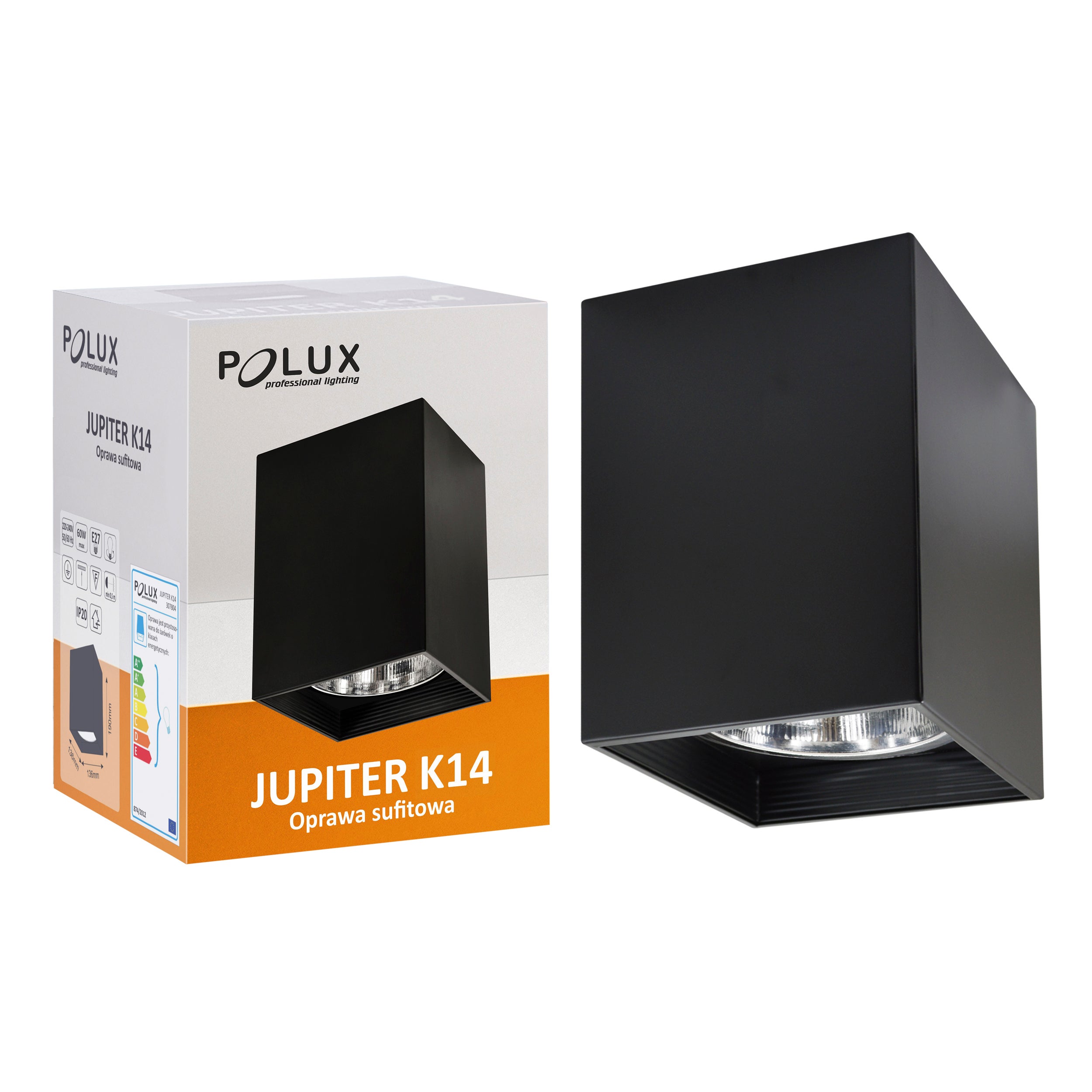 Oprawa natynkowa E27 czarna 1