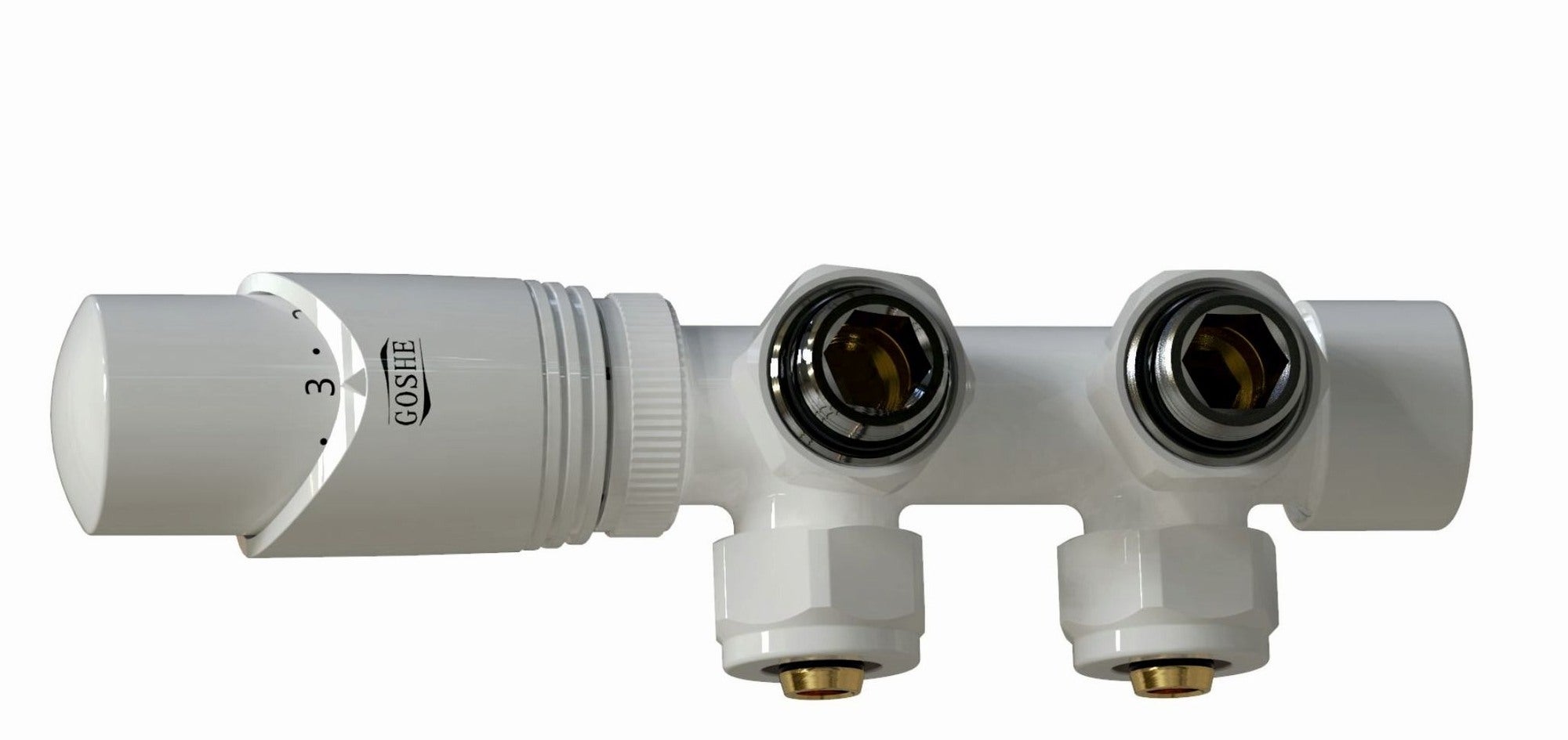 Zestaw termostatyczny kątowy biały GOSHE 1