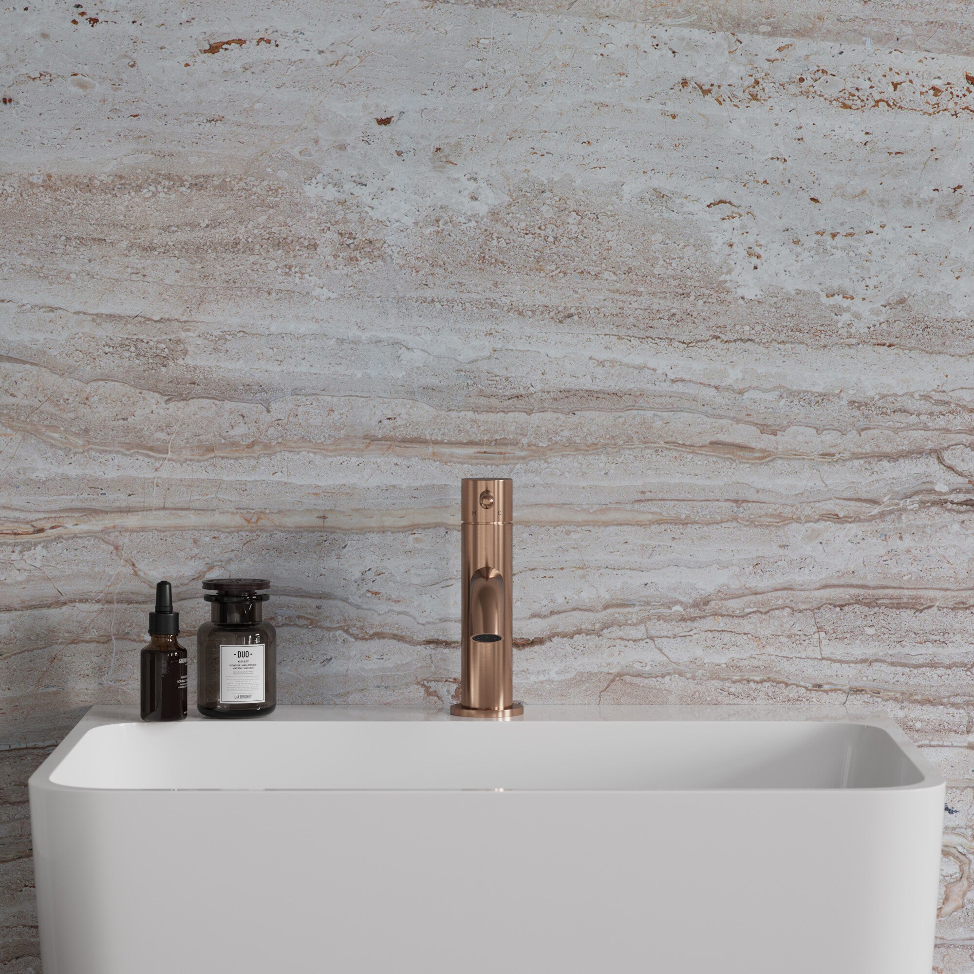 Bateria umywalkowa Omnires Y miedź szczotkowana 2