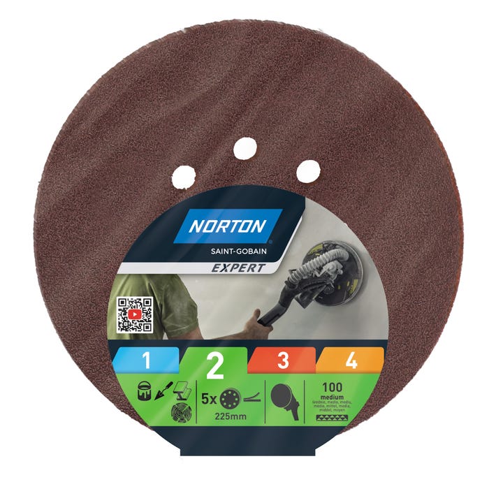 Krążek ścierny 225 mm 8 otworów P100, 5 szt. 0