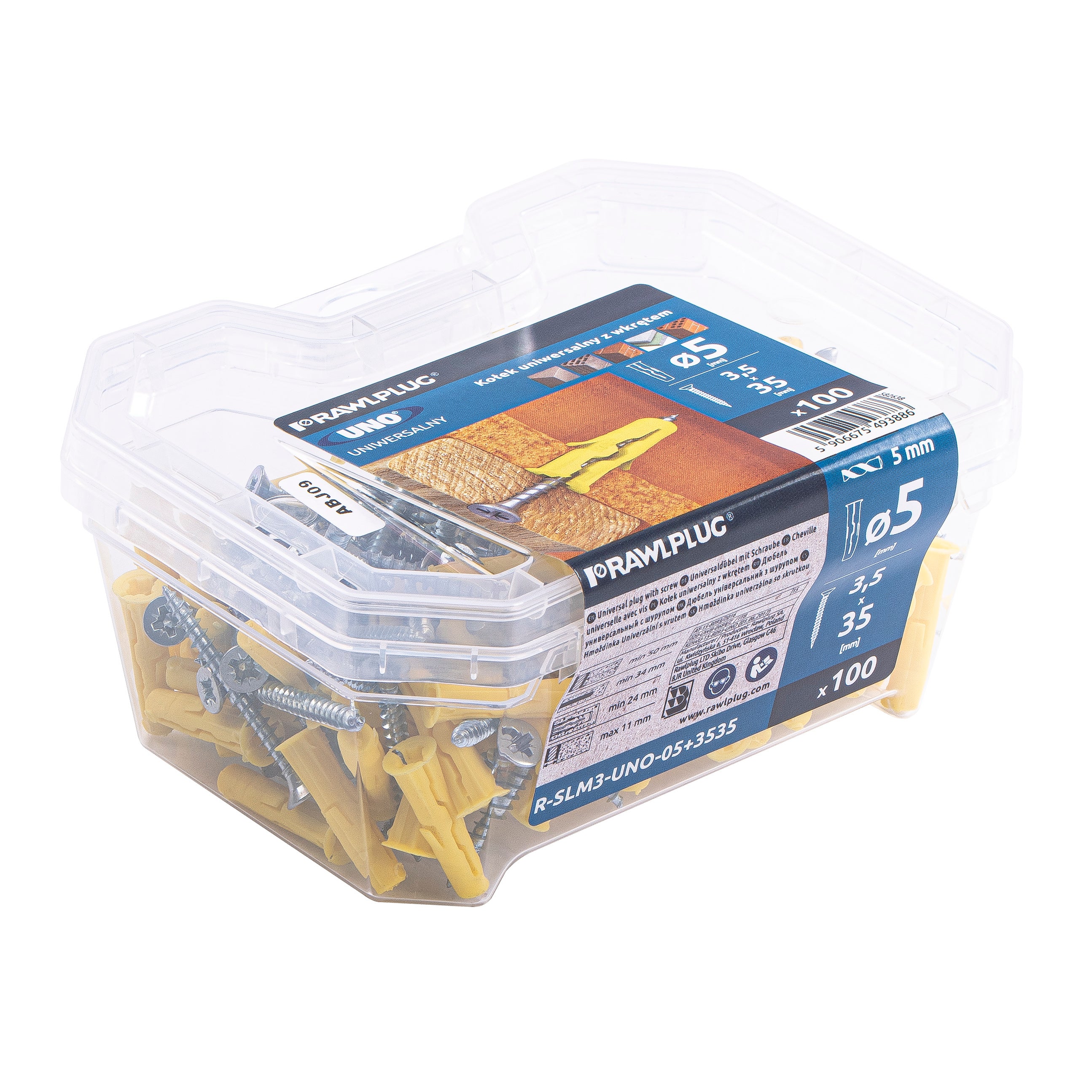 Kołek uniwersalny UNO 5x24 mm z wkrętem (100 szt.) 1