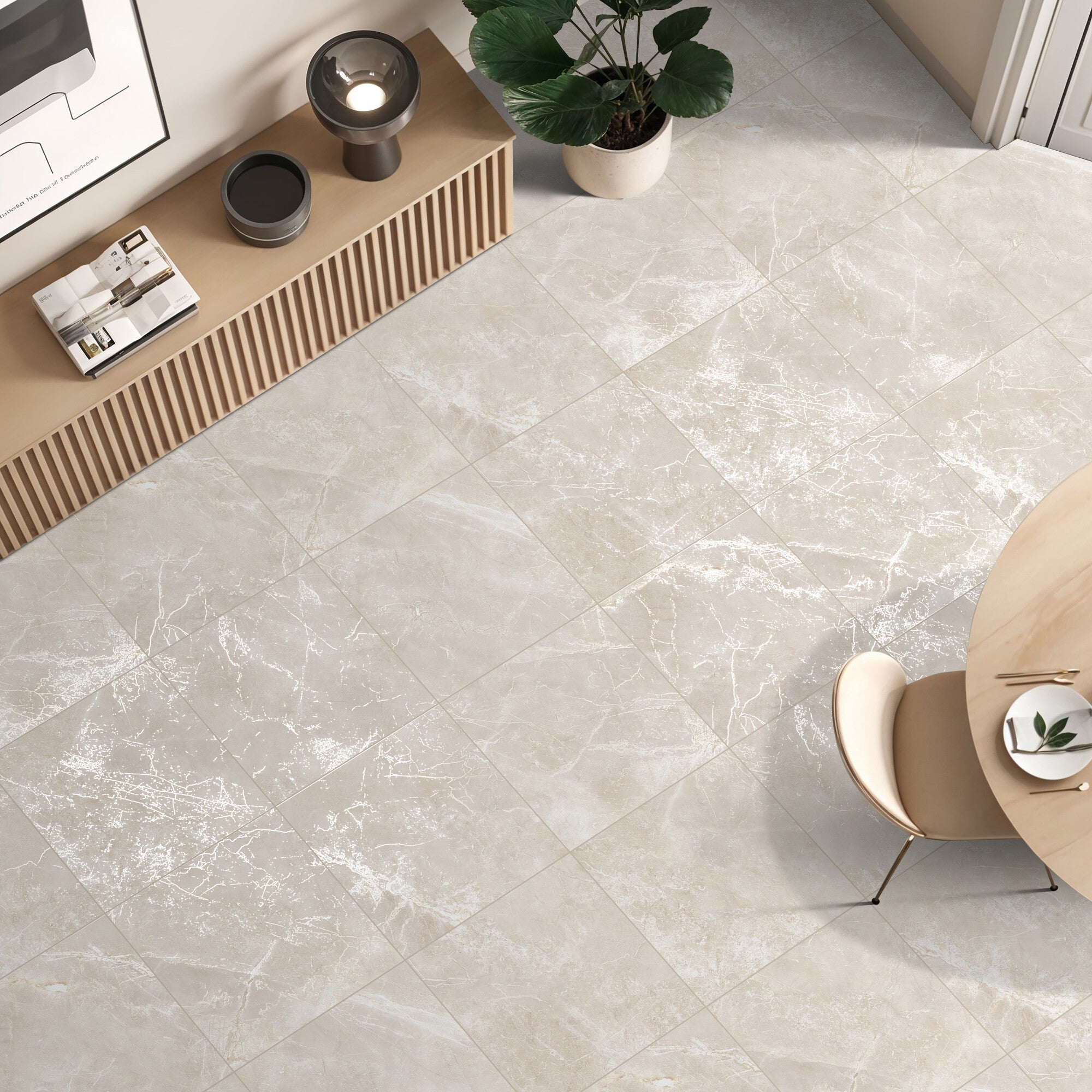 Gres szkliwiony Visibi Crema carving 60X60 cm 1,44 m2 5
