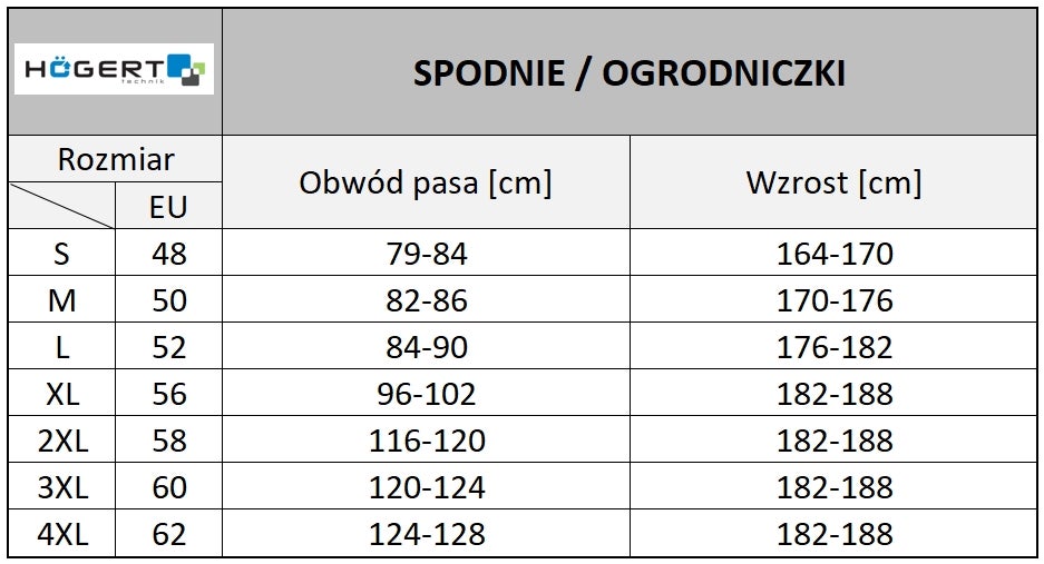 Ogrodniczki robocze żółte HT5K250 Högert, rozm. 2XL (56) 2
