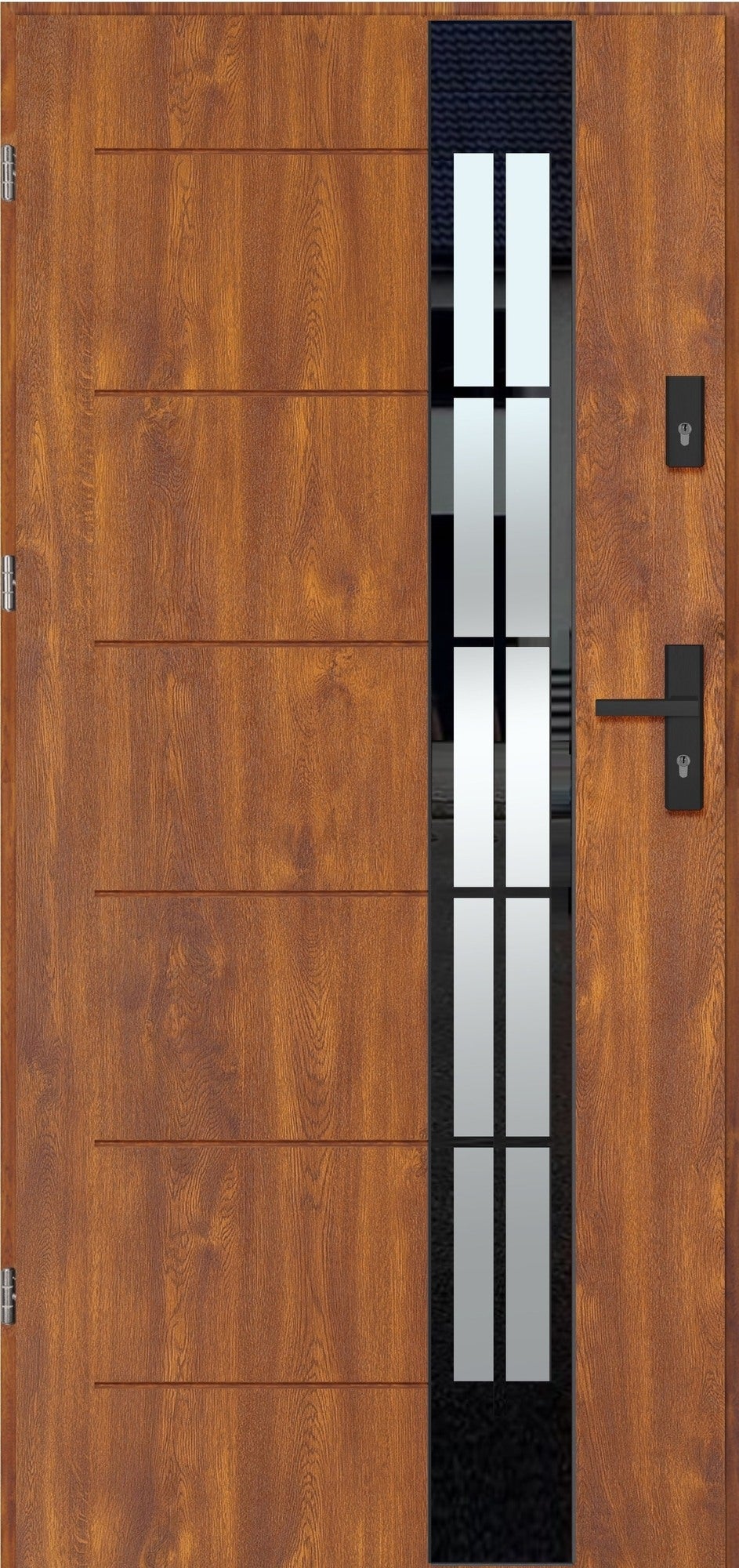 Drzwi zewnętrzne GLASS LOFT 4 90 prawe złoty dąb 0