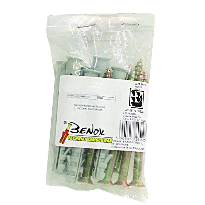 Kołek ramowy rozporowy z wkrętem 10x120 mm (6 szt.)