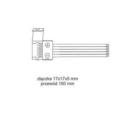 Złącze zasilające do taśm LED RGBW 12mm 5 pin jednostronne 12 24V DC 3A 1