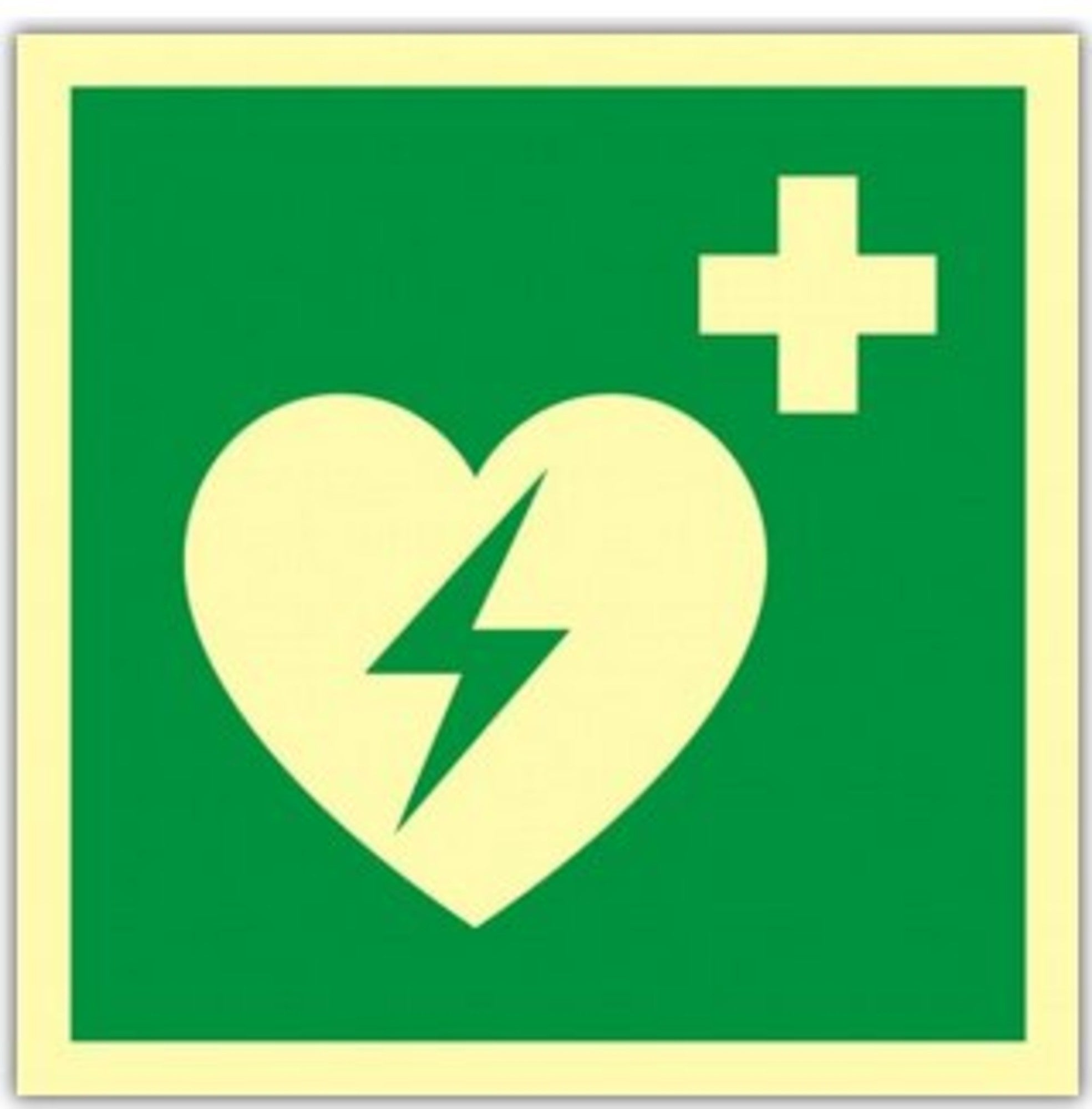 Znak informacyjny AED Defibrylator