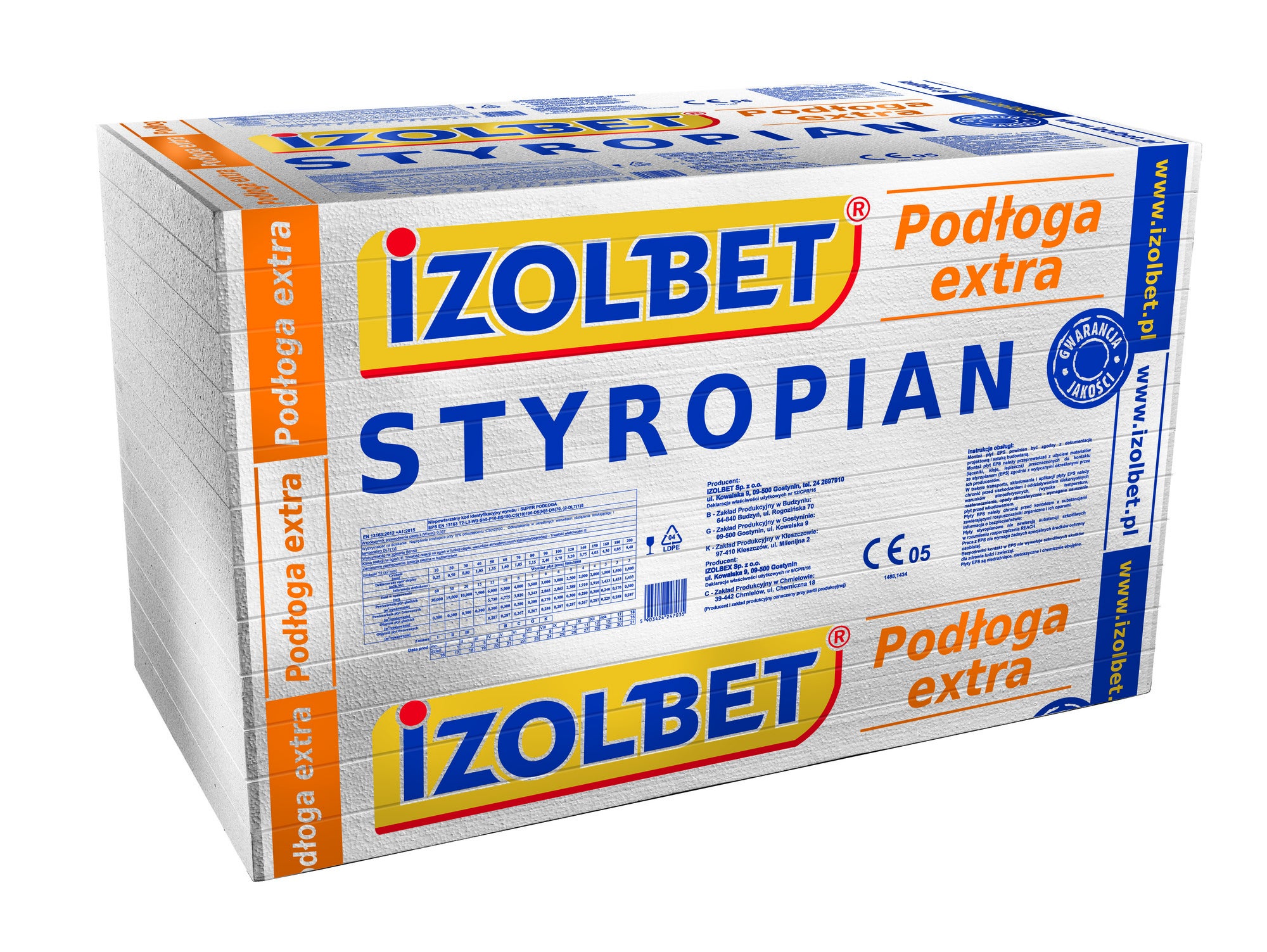 Styropian Holcim 5 cm EPS100  0.037 W/(mK) 6 m2 0