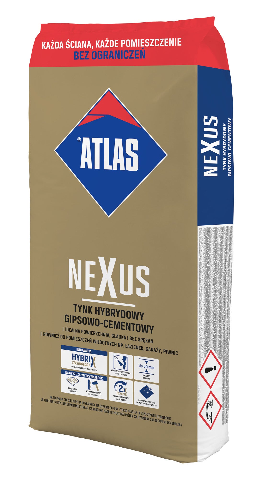 Tynk hybrydowy cementowo-gipsowy Nexus 22,5kg Atlas