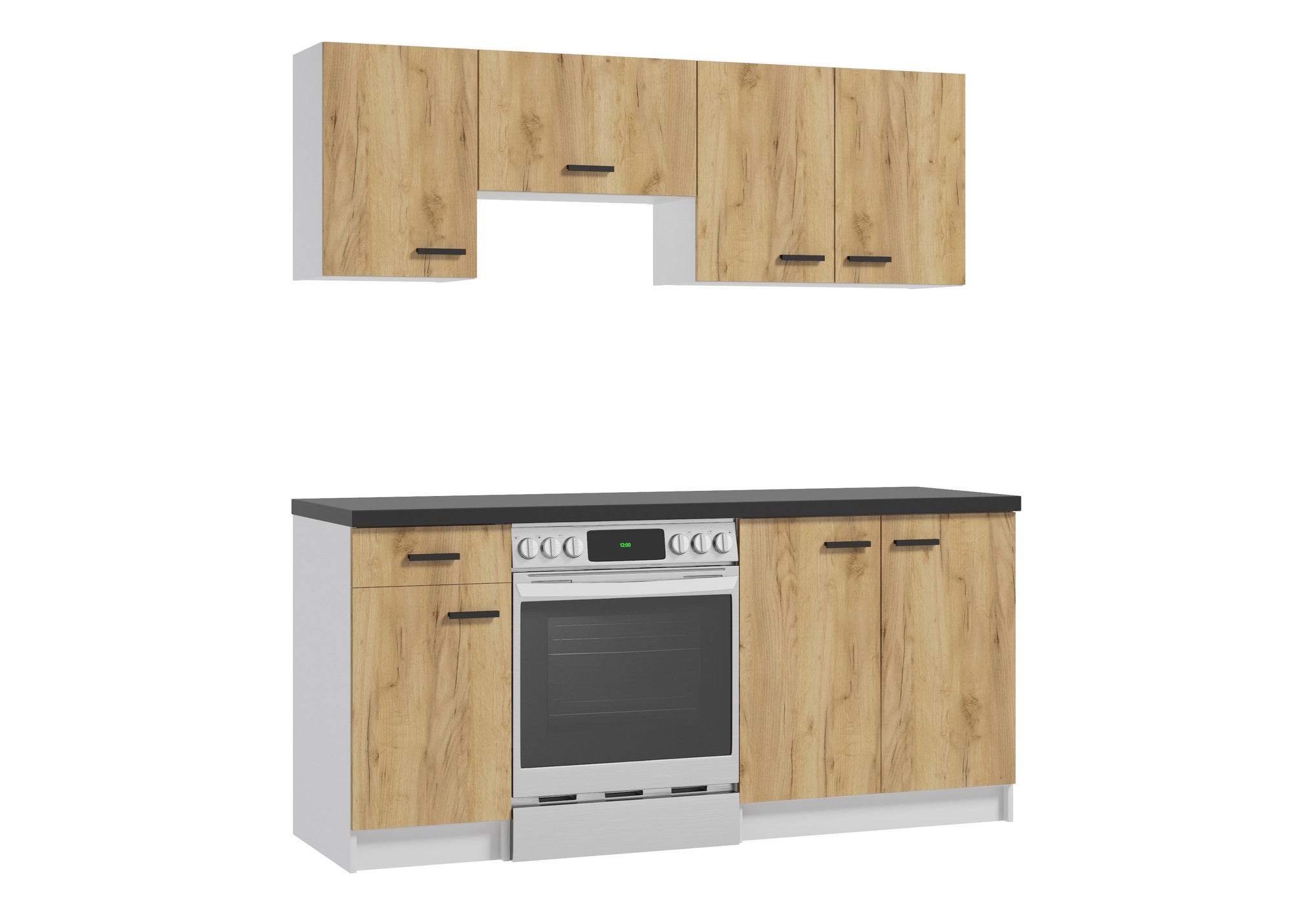 Zestaw mebli kuchennych GOLD 180 cm 5 szafek dąb złoty/biały 0