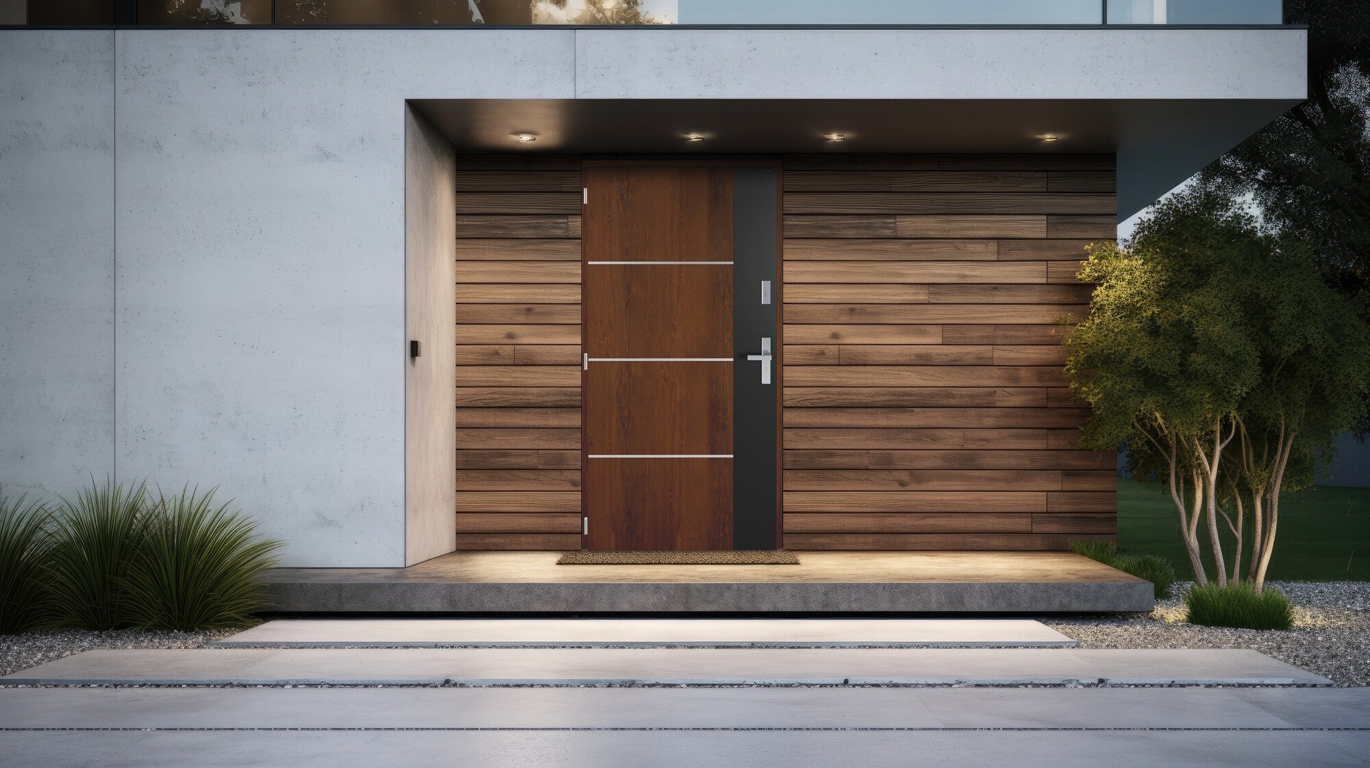 Drzwi zewnętrzne Nex Solid orzech 90 lewe 1