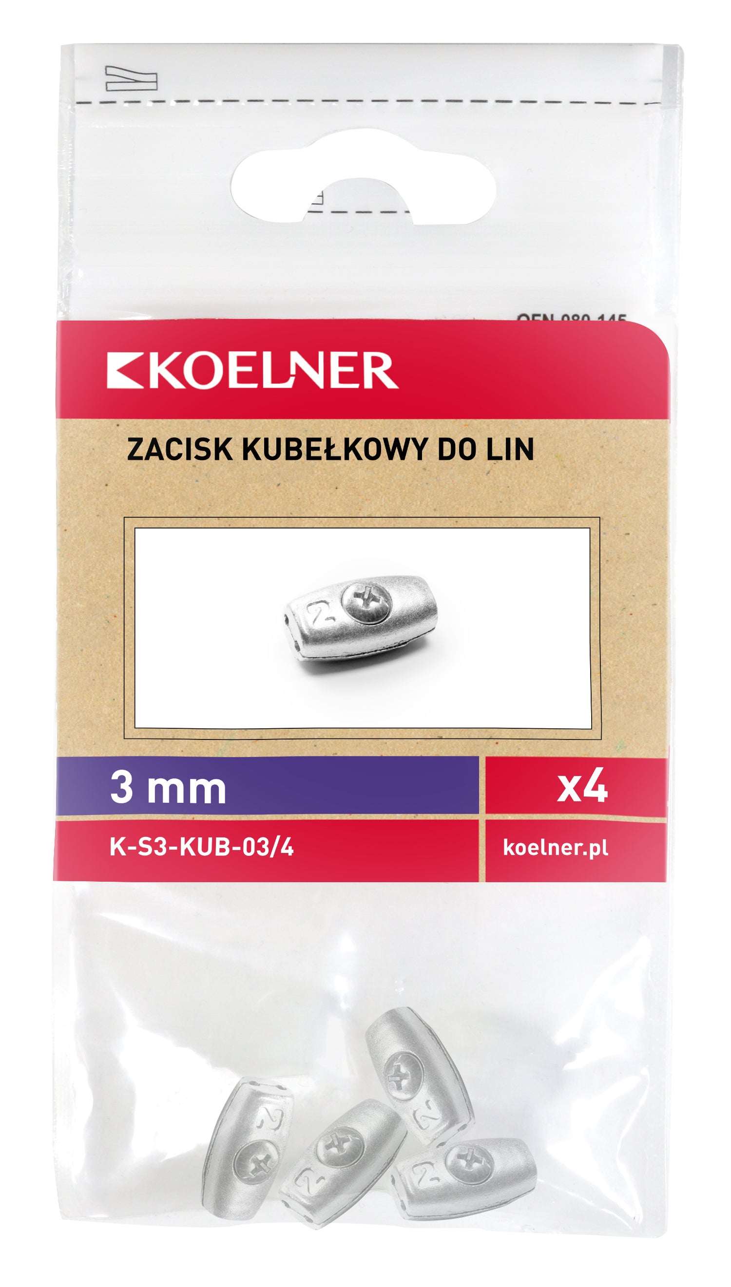 Zacisk linowy kubełkowy 3 mm (4 szt.) 1
