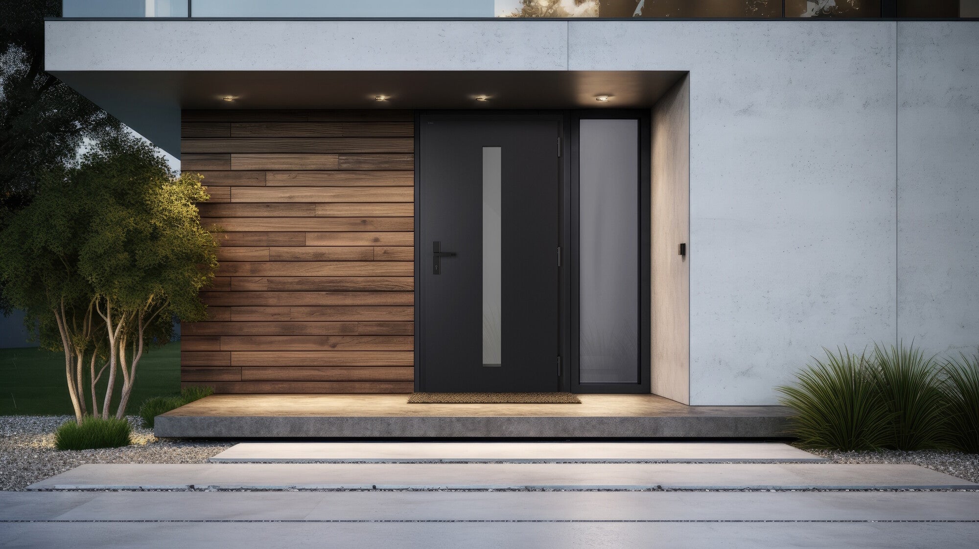 Drzwi zewnętrzne NOVIA Vitre szyba stopsol szary czarne (RAL 9005 struktura) 90 prawe 1