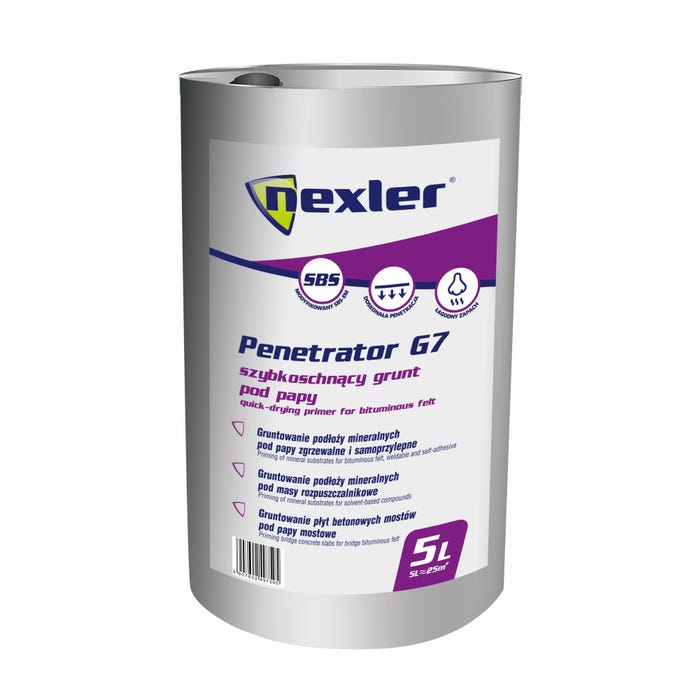 Grunt szybkoschnący pod papy zgrzewalne Nexler Penetrator G7 5 l